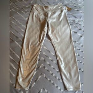NWT Joe Fresh Metallic Crossover Leggings in Champagne Women's Size Medium